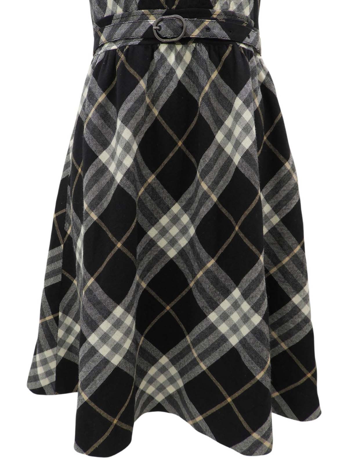 チェックパターンワンピース ブラック/マルチ