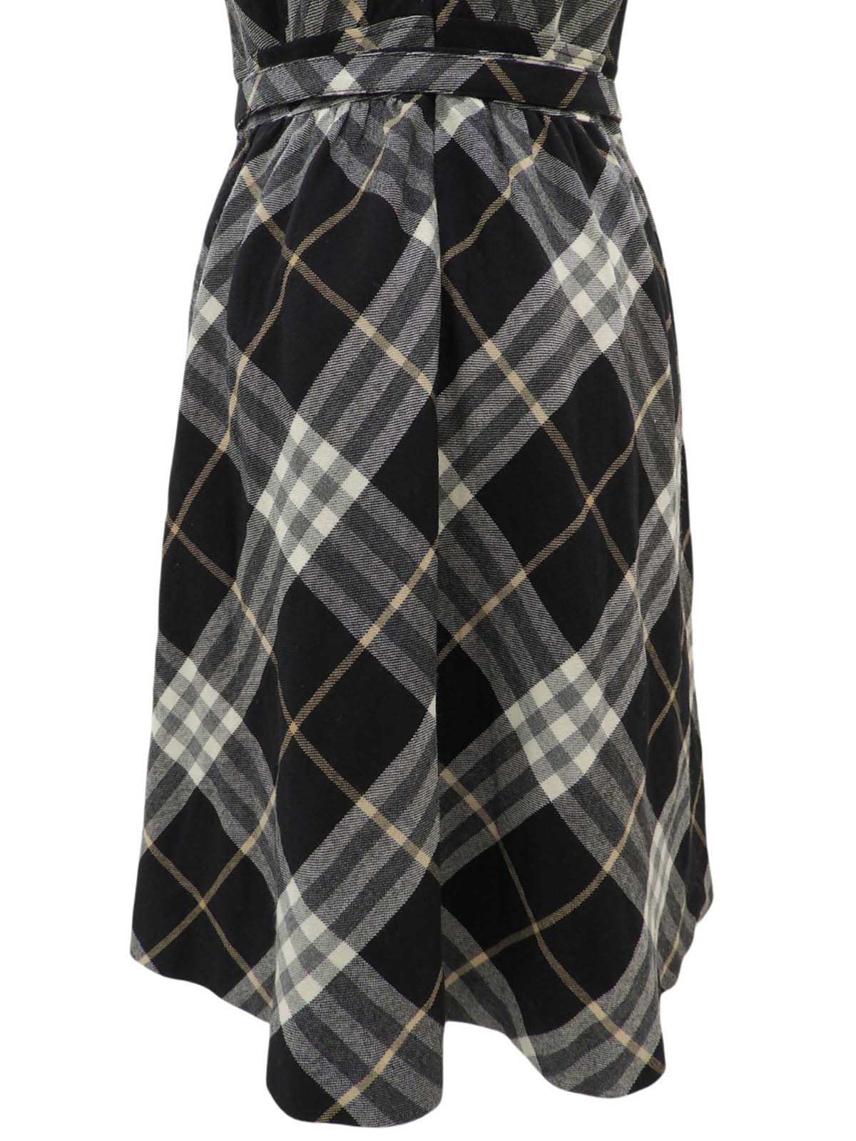 Check Pattern Dress in Black/Multi