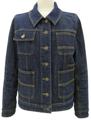Denim Logo Button Jacket Indigo #34