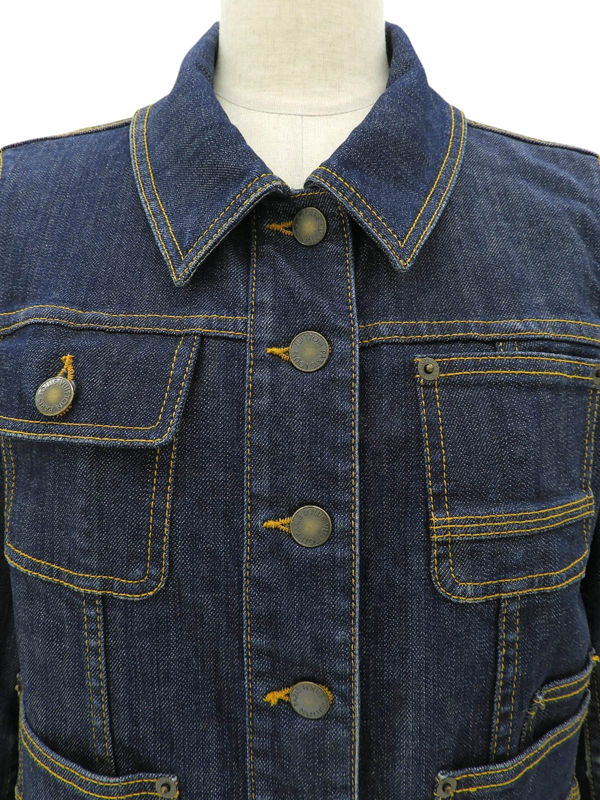 Denim Logo Button Jacket Indigo #34