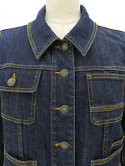 Denim Logo Button Jacket Indigo #34