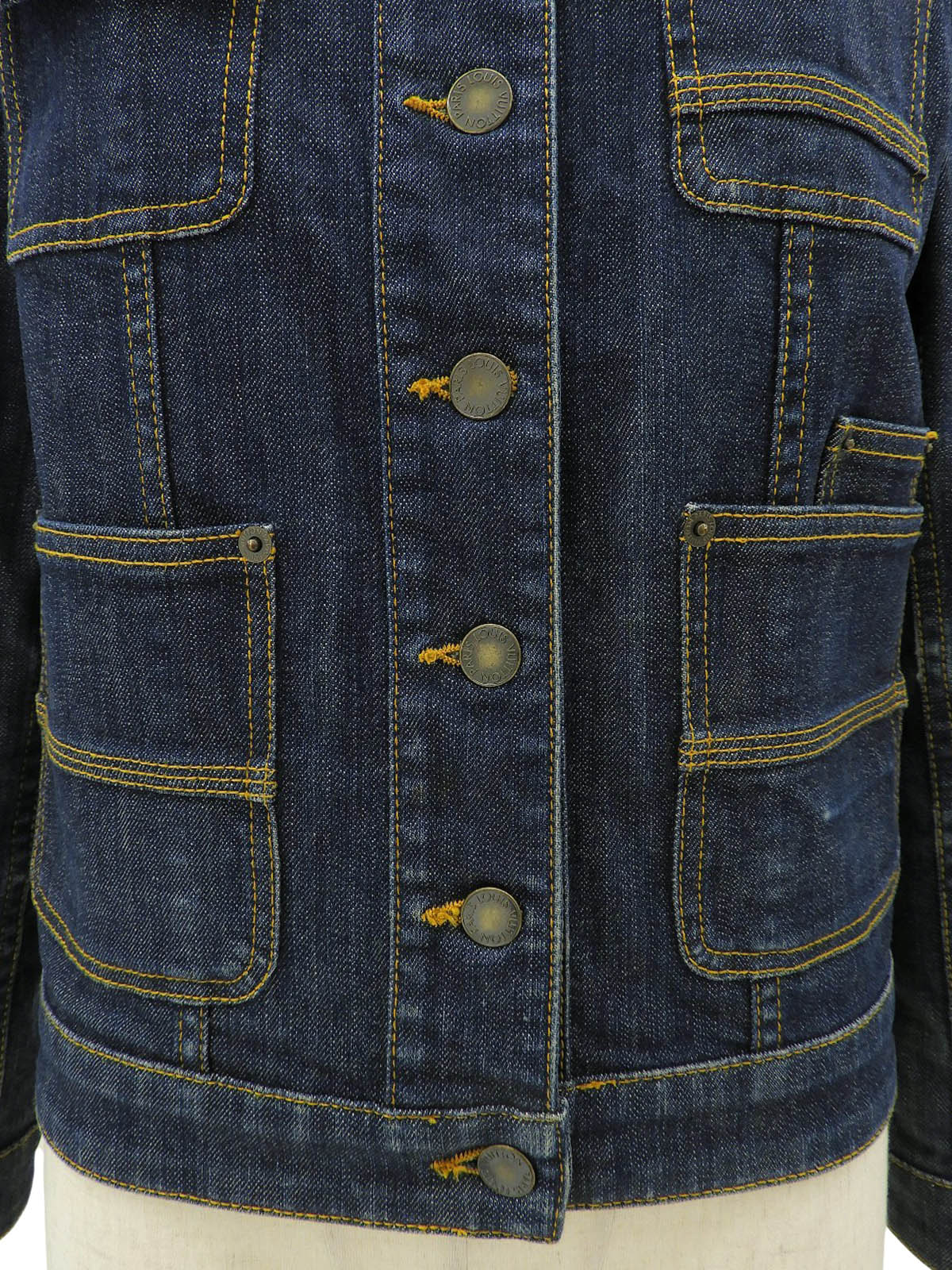 Denim Logo Button Jacket Indigo #34
