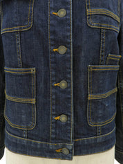 Denim Logo Button Jacket Indigo #34