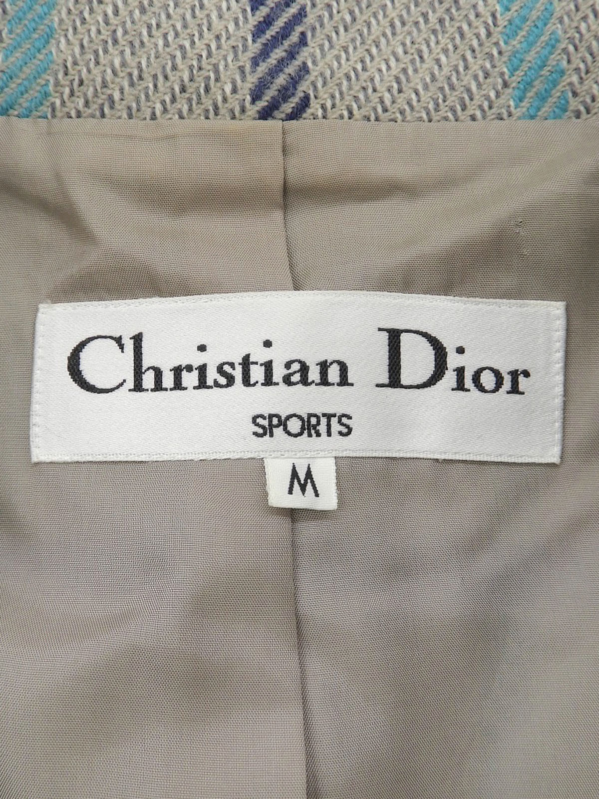 チェックパターンロゴボタンジャケット グレー/マルチ