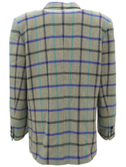 チェックパターンロゴボタンジャケット グレー/マルチ