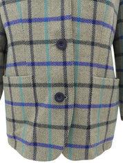 チェックパターンロゴボタンジャケット グレー/マルチ