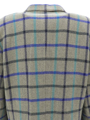 チェックパターンロゴボタンジャケット グレー/マルチ