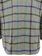 チェックパターンロゴボタンジャケット グレー/マルチ