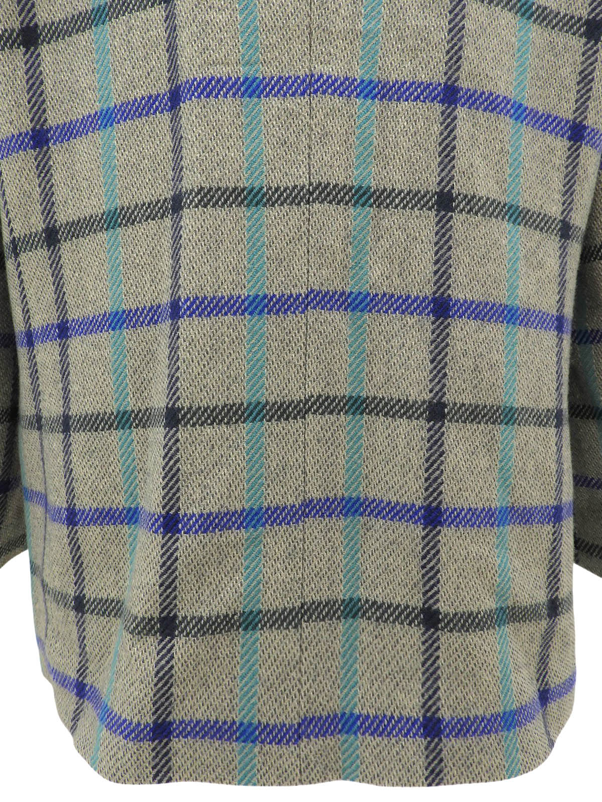 Checked Pattern Logo Button Jacket #M Grey/Multi