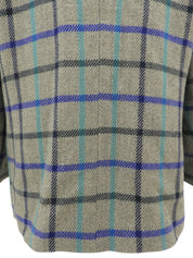 Checked Pattern Logo Button Jacket #M Grey/Multi