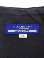 黑/白格纹荷叶边迷你裙