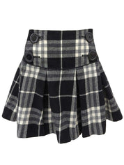 チェックパターンフリルミニスカート #38 ブラック/ホワイト