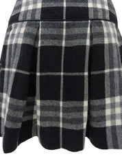 チェックパターンフリルミニスカート #38 ブラック/ホワイト