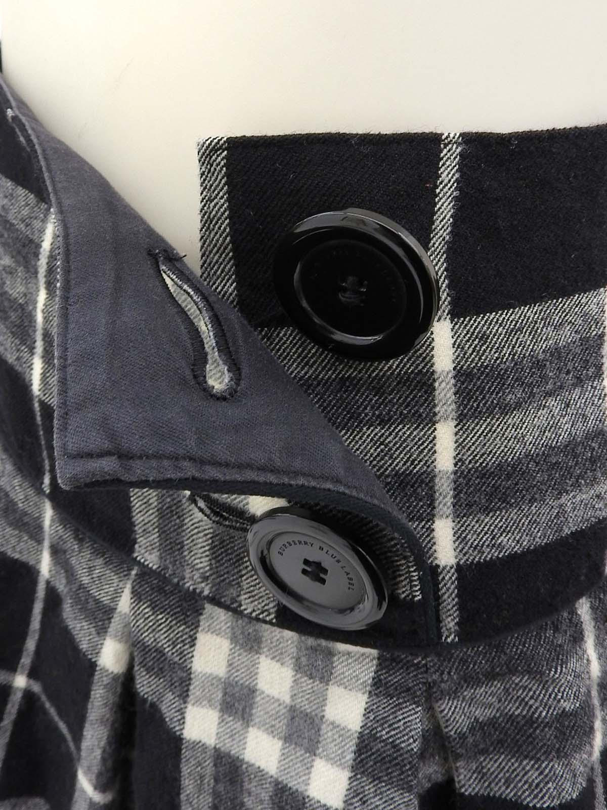 黑/白格纹荷叶边迷你裙