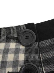 黑/白格纹荷叶边迷你裙