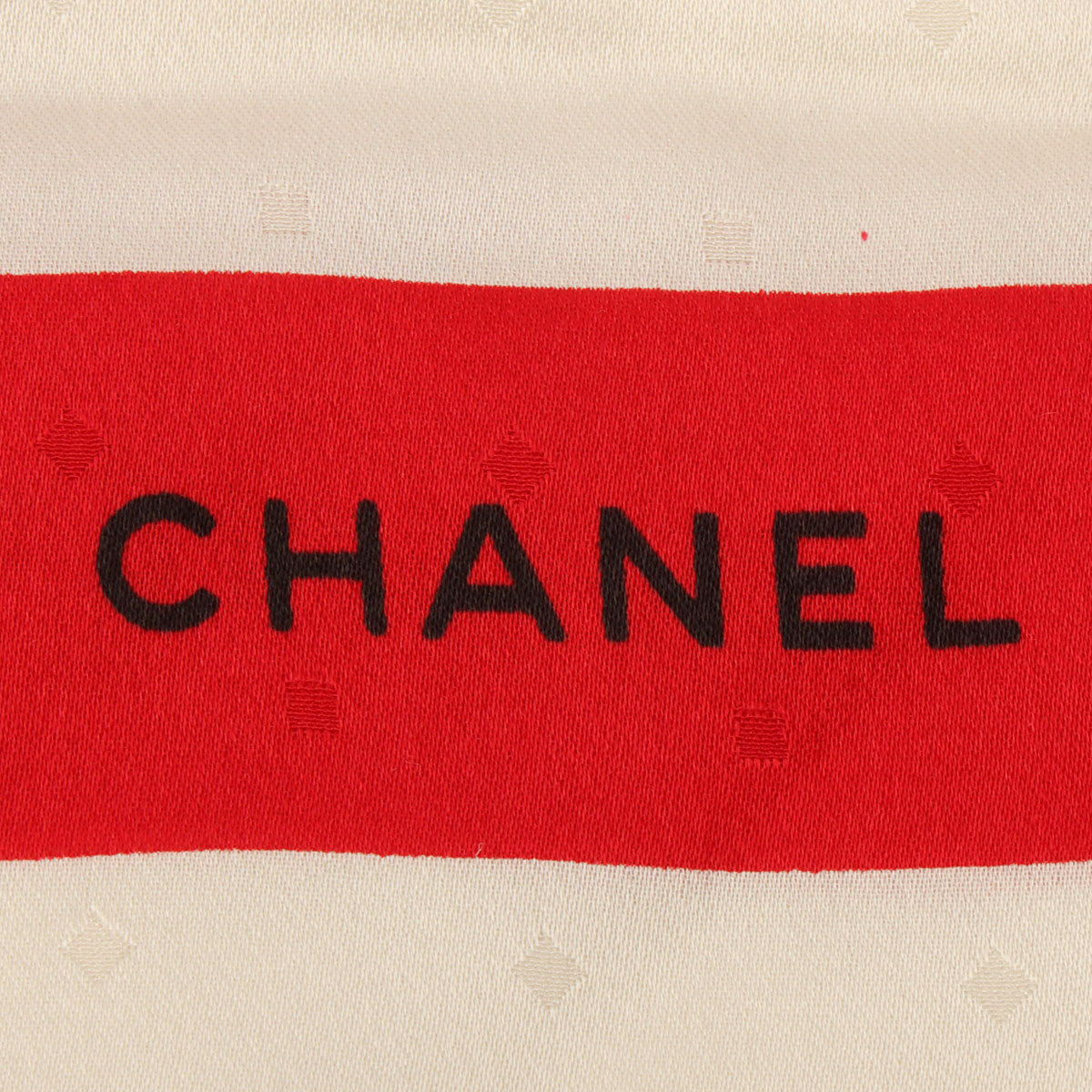 Logo Ribbon Motif Scarf White/Red