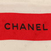 Logo Ribbon Motif Scarf White/Red