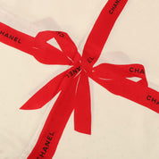 Logo Ribbon Motif Scarf White/Red