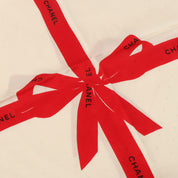 Logo Ribbon Motif Scarf White/Red