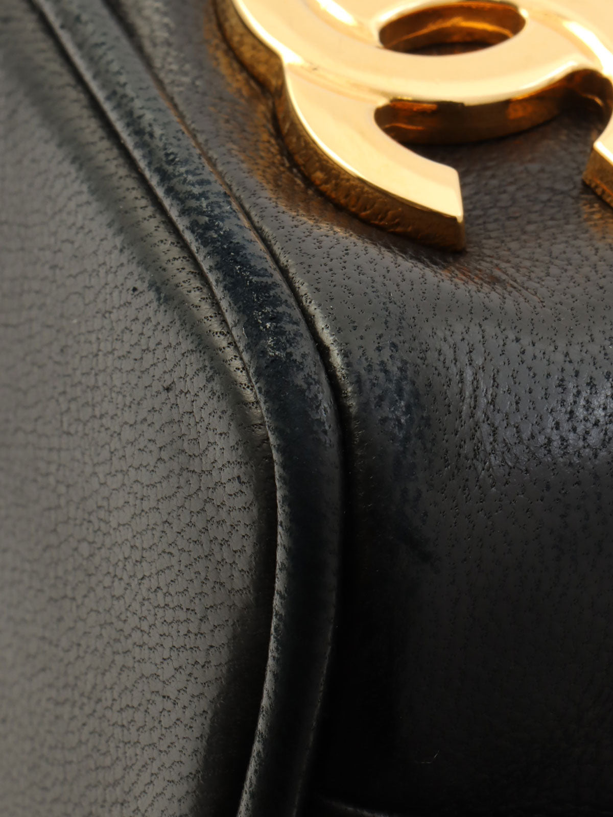 1992年頃製 6CCマークプレート巾着ショルダーバックミニ ブラック