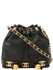 1992年頃製 6CCマークプレート巾着ショルダーバックミニ ブラック