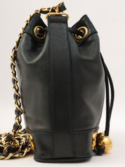 1992年頃製 6CCマークプレート巾着ショルダーバックミニ ブラック