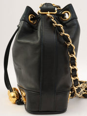 1992年頃製 6CCマークプレート巾着ショルダーバックミニ ブラック