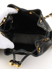 1992年頃製 6CCマークプレート巾着ショルダーバックミニ ブラック