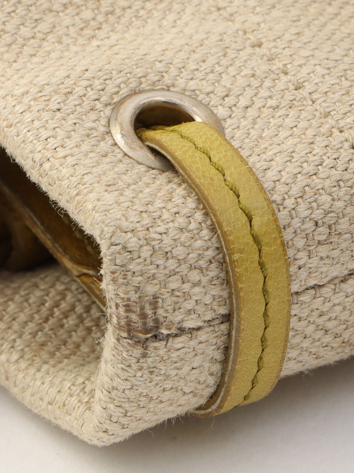 Logo Heart Motif Tote Bag Beige/Lime Green