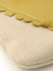 Logo Heart Motif Tote Bag Beige/Lime Green