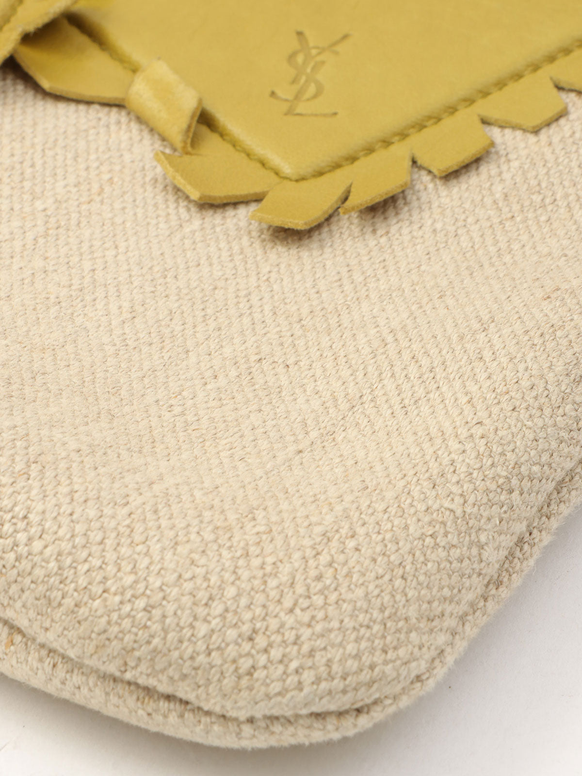 Logo Heart Motif Tote Bag Beige/Lime Green