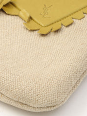 Logo Heart Motif Tote Bag Beige/Lime Green