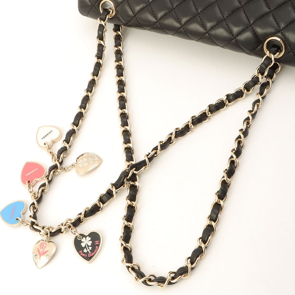 Around 2008 Made Heart Charm Classic Flap Chain Bag Black