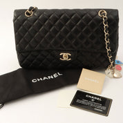 Around 2008 Made Heart Charm Classic Flap Chain Bag Black