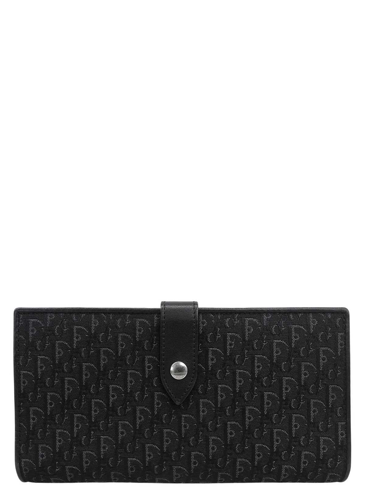 Trotter Pattern Clasp Long Wallet Black