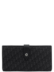 Trotter Pattern Clasp Long Wallet Black