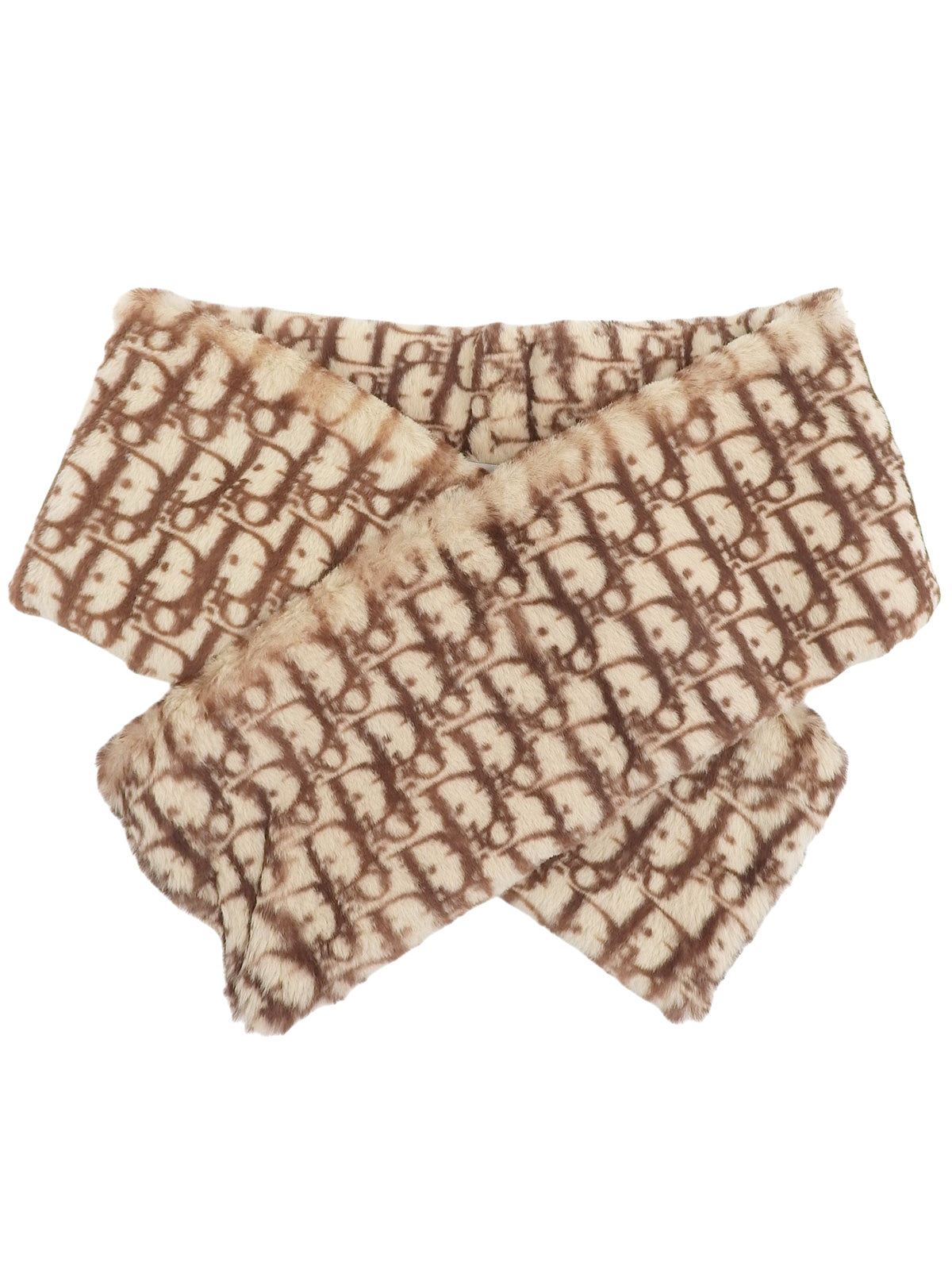 Fur Trotter Pattern Scarf Beige