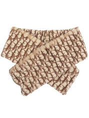 Fur Trotter Pattern Scarf Beige