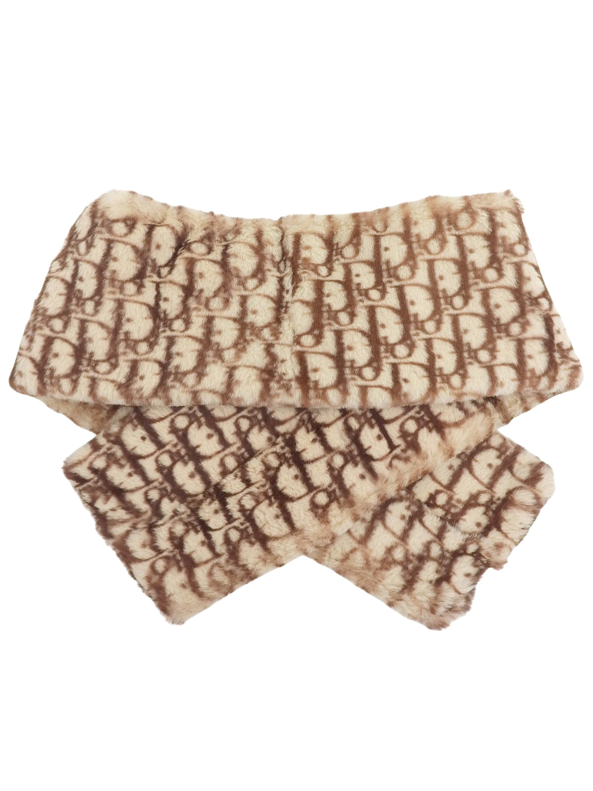 Fur Trotter Pattern Scarf Beige