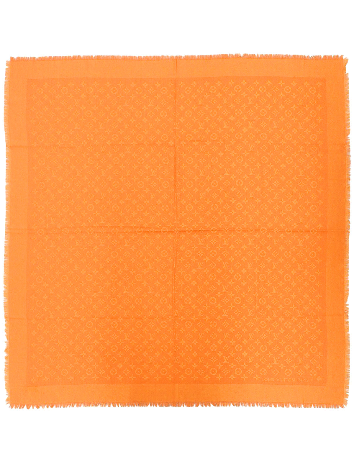 Silk Monogram Pattern Shawl Orange
