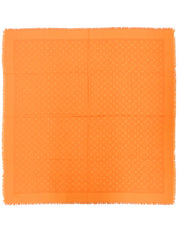 Silk Monogram Pattern Shawl Orange