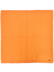 Silk Monogram Pattern Shawl Orange