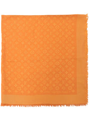 Silk Monogram Pattern Shawl Orange