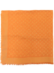 Silk Monogram Pattern Shawl Orange