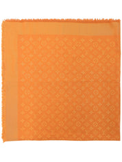 Silk Monogram Pattern Shawl Orange