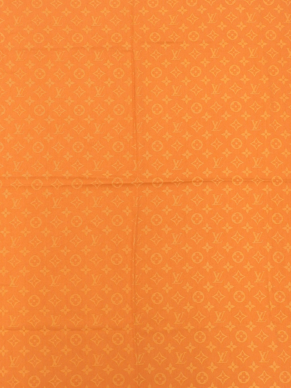 Silk Monogram Pattern Shawl Orange