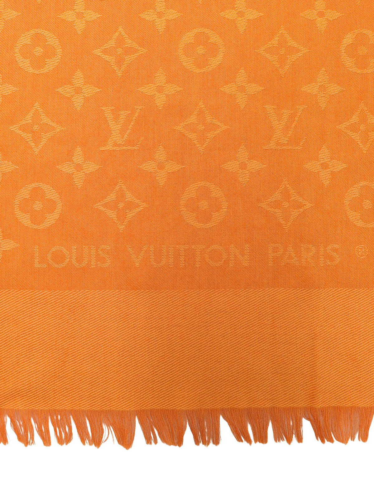 Silk Monogram Pattern Shawl Orange