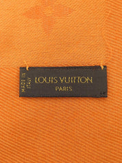 Silk Monogram Pattern Shawl Orange