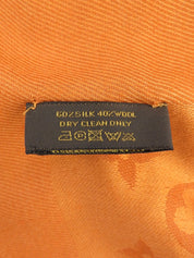 Silk Monogram Pattern Shawl Orange