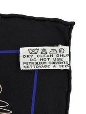 シルク絵の具モチーフスカーフ ブラック/マルチ